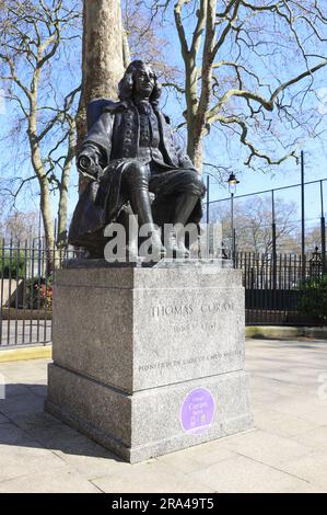 Thomas Coram, who made his fortune in the USA by shipbuilding, on his return he founded the Foundling Hospital for orphans, still a childrens' charity Stock Photo