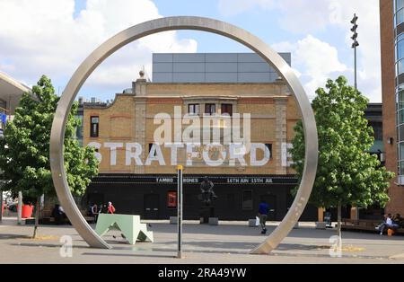 Theatre Royal Stratford East on Gerry Raffles Square in East London, UK Stock Photo
