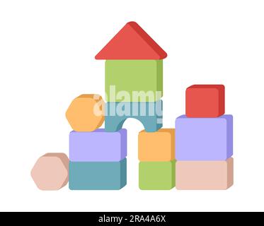 Cute castle toy for kids concept Stock Vector