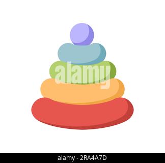 Cute pyramid toy for kids concept Stock Vector