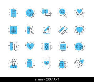 Medical icons color vector set Stock Vector