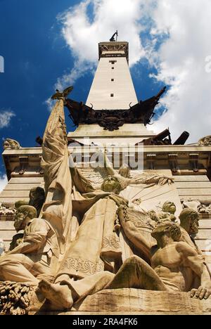 The Soldiers and Sailors Monument in downtown Indianapolis, Indiana, honors the military members killed in the American wars Stock Photo