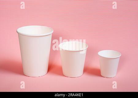 Various sized to go coffee cups. Stock Photo