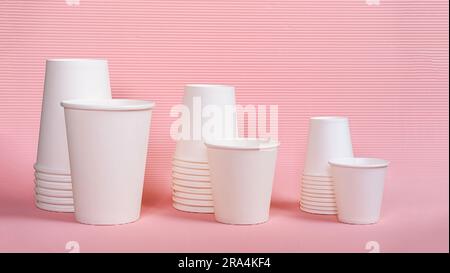 Various sized to go coffee cups. Stock Photo