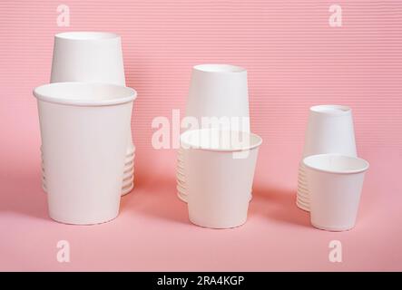Various sized to go coffee cups. Stock Photo