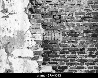 Black And White Brick And Concrete Texture For Pattern Abstract Background Stock Photo