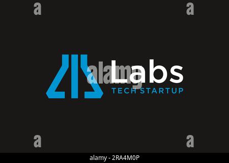 Letter I monogram logo design. for lab science technology Stock Vector