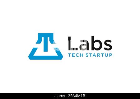 Letter T monogram logo design. for lab science technology Stock Vector