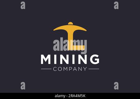 Letter L Mining logo icon design template vector Stock Vector