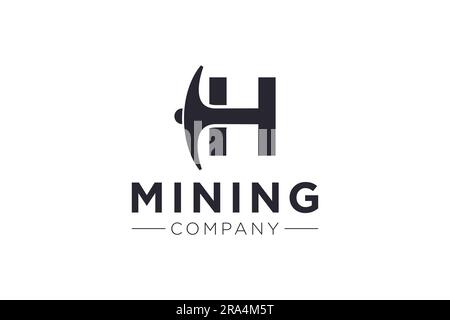 Letter H Mining logo icon design template vector Stock Vector