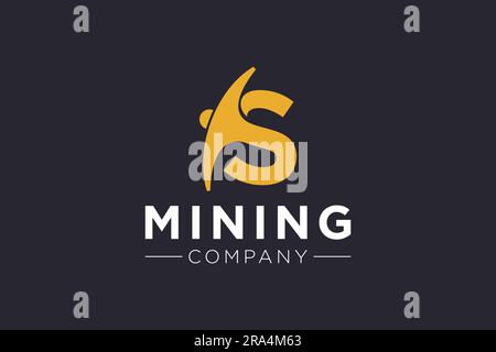 Letter S Mining logo icon design template vector Stock Vector