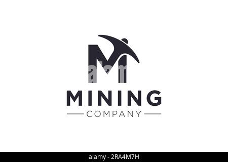 Letter M Mining logo icon design template vector Stock Vector