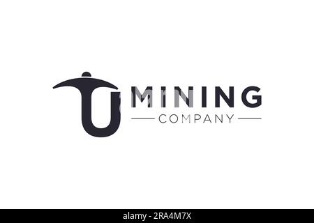 Letter U Mining logo icon design template vector Stock Vector