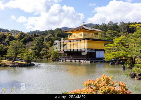 Kinkaku-ji temple The Golden Pavilion temple in Kyoto,Japan, spring 2023, a zen buddhist temple world heritage site,Japan,Asia Stock Photo