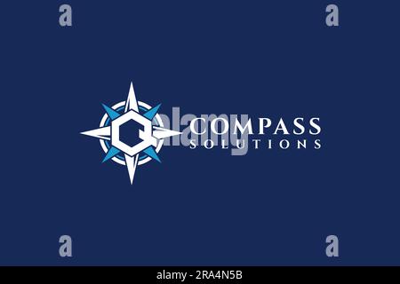 Letter Q logo icon compass design template elements. Minimalist and modern vector illustration design suitable for business Stock Vector