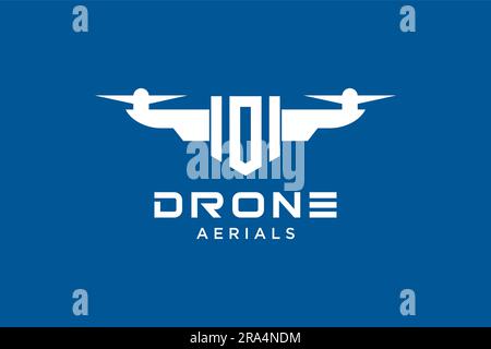Letter I Drone logo design template. Photography drone icon vector. Creative design. Stock Vector