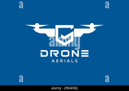Letter G Drone logo design template. Photography drone icon vector. Creative design. Stock Vector