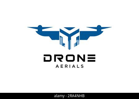 Letter Y Drone logo design template. Photography drone icon vector. Creative design. Stock Vector