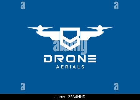 Letter B Drone logo design template. Photography drone icon vector. Creative design. Stock Vector