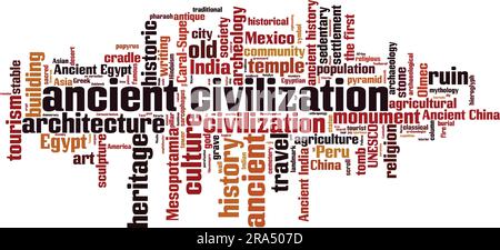Ancient civilization word cloud concept. Collage made of words about ...