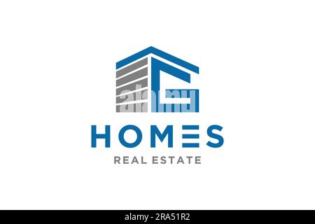 Letter G for Real Estate Remodeling Logo. Construction Architecture Building Logo Design Template. Stock Vector