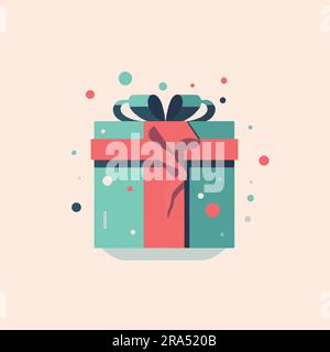 Flat gift box vector illustration Stock Vector