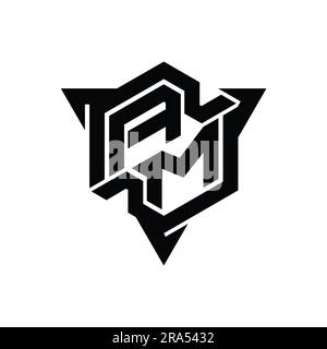 PM Logo monogram gaming with hexagon geometric shape design template Stock  Photo - Alamy