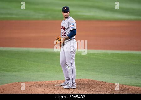 Houston Astros starting pitcher Ronel Blanco throws during the first inning  of a baseball game against the Texas Rangers in Arlington, Texas, Friday,  June 30, 2023. (AP Photo/LM Otero Stock Photo - Alamy