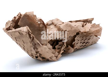 Perforated Packing Paper on a White Background Stock Photo