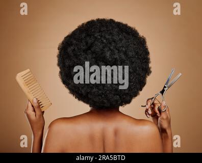 Female Black Hair Wig Comb Scissors Stock Photo 183156965