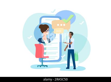 businessman hr manager meeting - Vector Of A Hr Manager Interviewing A New Candidate Businesswoman Via An Online Platform 2ra5c50 