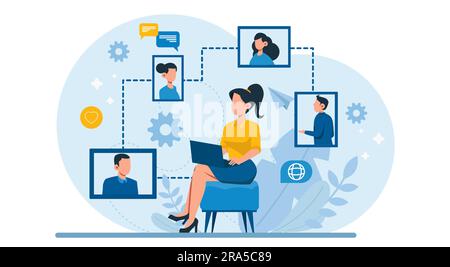 Vector of business people networking online Stock Vector