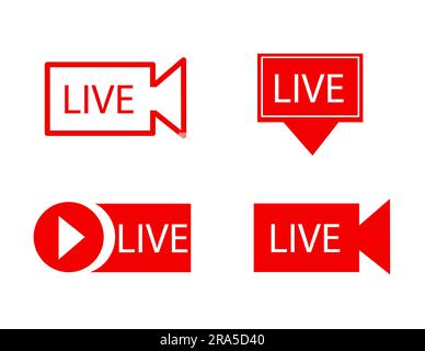 live streaming icon vector illustration set Stock Vector