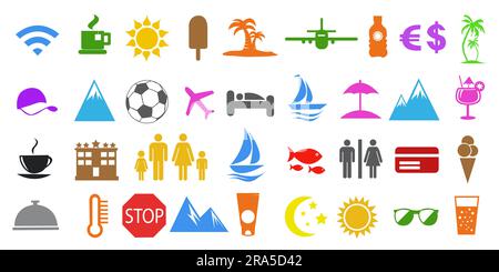 Summer and Vacation icons vector Stock Vector