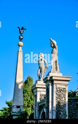 Isola Bella, Stresa, Italy, 23th of May 2010, An italian renaissance gardens of Isola Bella with statues. Stock Photo