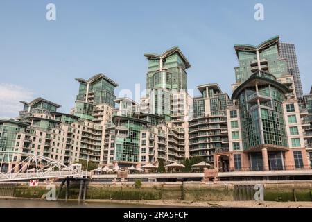 Thames Clippers Vauxhall Pier, St Georges Wharf, Vauxhall, London, England, U.K. Stock Photo