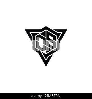 OS Logo monogram hexagon shape with geometric abstract isolated outline ...