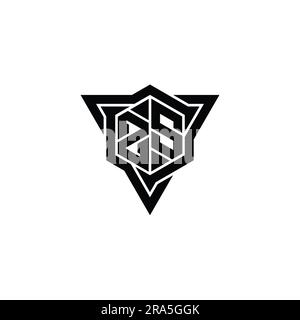 ZS Logo monogram letter with triangle shape slice isolated outline ...