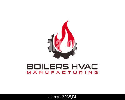 HVAC logo design, heating ventilation and air conditioning, HVAC logo pack template collection Stock Vector