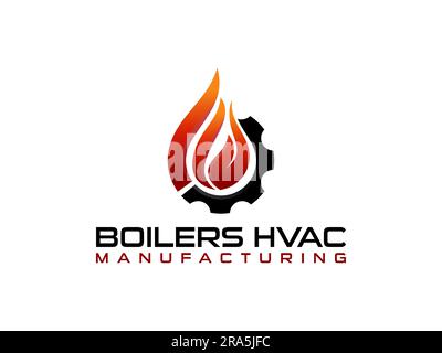 HVAC logo design, heating ventilation and air conditioning, HVAC logo pack template collection Stock Vector