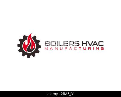 HVAC logo design, heating ventilation and air conditioning, HVAC logo pack template collection Stock Vector