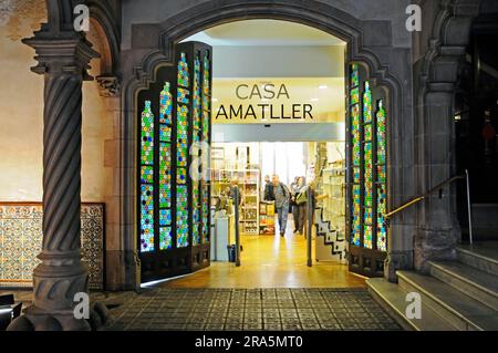 Josep Puig i Cadafalch, Casa Amatller gift shop, Barcelona, Catalonia, Spain Stock Photo