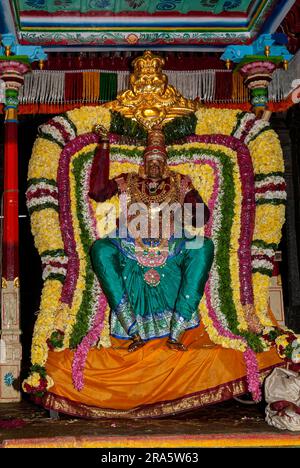 Procession of urchava deity Goddess Unnamalai during Karthigai Karthiga Deepam Festival in Thiruvannamalai Tiruvannamalai Arunachaleswarar Stock Photo