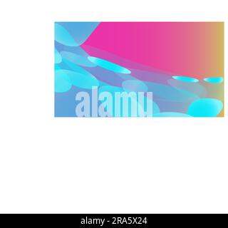 Texture of transparent blue abstract volumetric fashionable magic light air aerial carved circles, curved lines, rhombuses on a purple gradient backgr Stock Vector