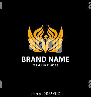 luxury winged eagle logo design Stock Vector