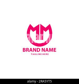 initial letter MM tulip shape logo design Stock Vector