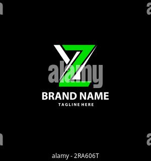 initial monogram trendy YZ, ZY logo design Stock Vector