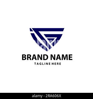 initial trendy monogram abstract letter FG, GF logo design Stock Vector