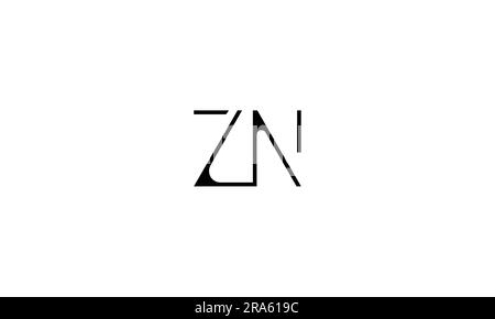 ZN, NZ, Abstract Letters Logo Monogram Stock Vector