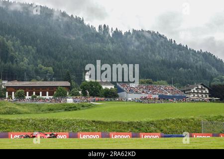 Spielberg, Austria. July 1st 2023. Formula 1 Rolex Austrian Grand Prix at Red Bull Ring, Austria. Pictured:  Tribunes during Sprint Shootout    © Piotr Zajac/Alamy Live News Stock Photo